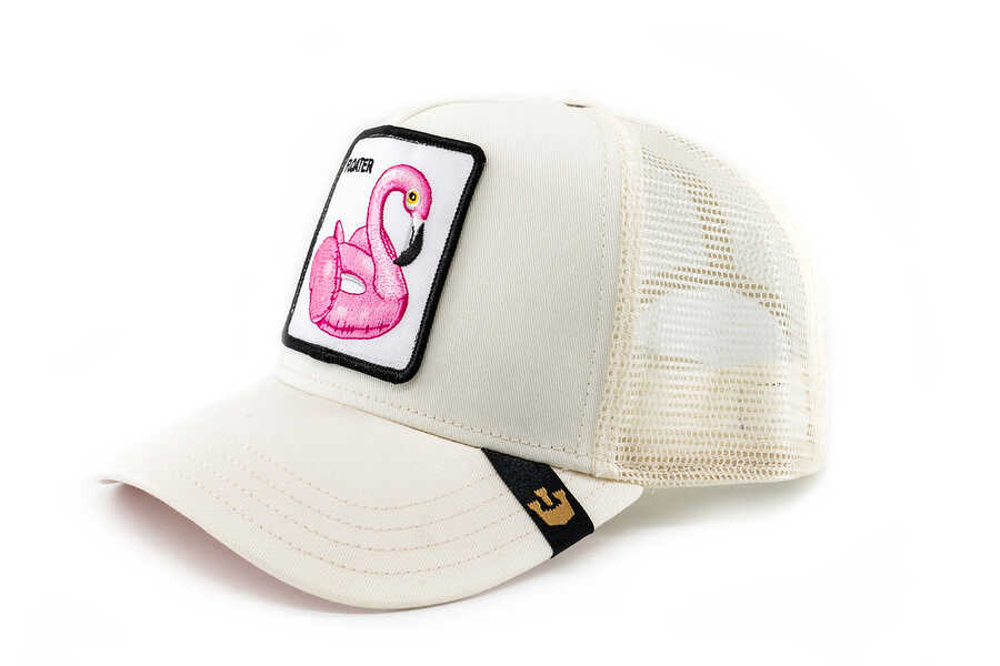 Goorin Bros - Goorin Bros Floater ( Flamingo Figür ) Beyaz Şapka (1)