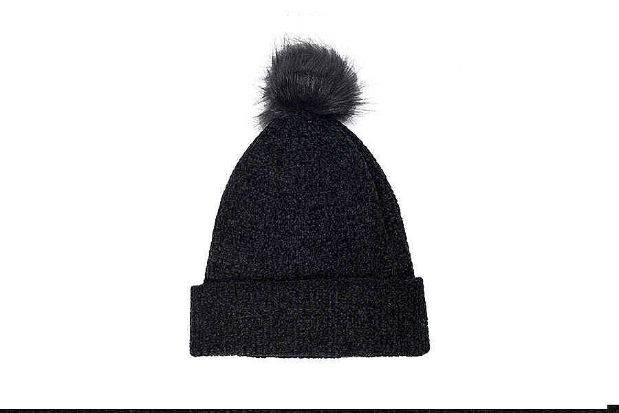 New Era 60284833 WMNS CHENILLE BOBBLE BEANIE NEYYAN BLK - 2
