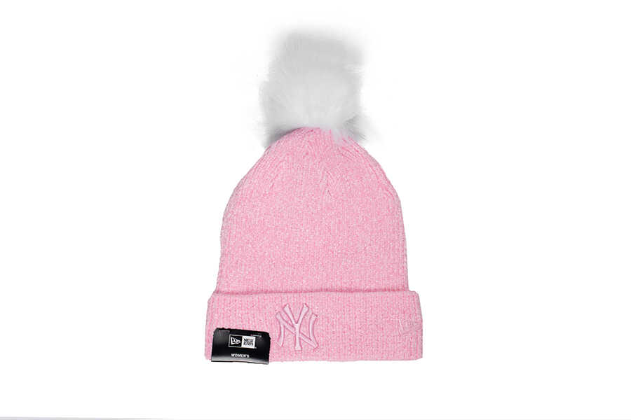 New Era - New Era 60284837 WMNS CHENILLE BOBBLE BEANIE NEYYAN PNK