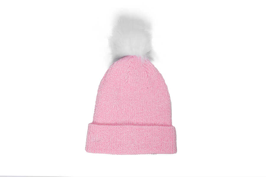 New Era - New Era 60284837 WMNS CHENILLE BOBBLE BEANIE NEYYAN PNK (1)